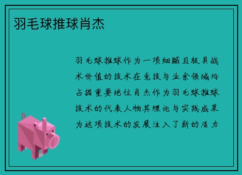 羽毛球推球肖杰